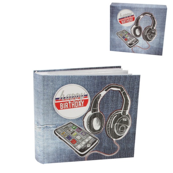 Trendy Denim MP3 Player Design Happy Birthday Photo Album