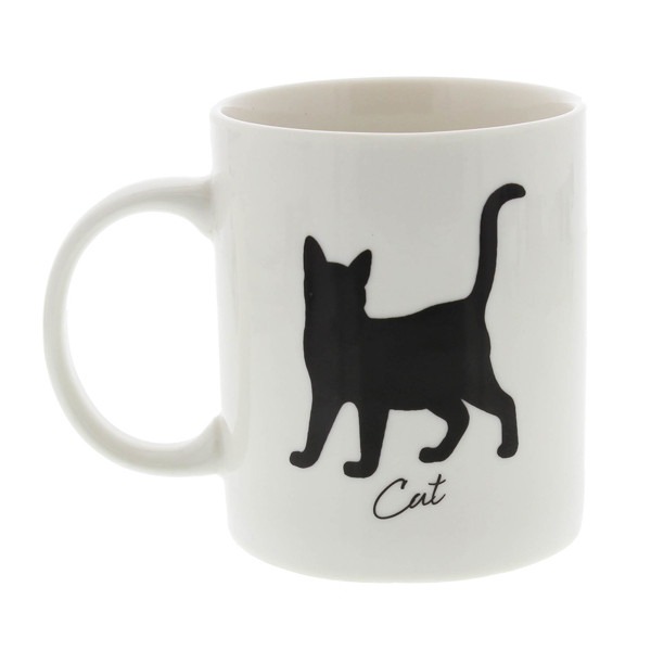 Bob Cat Silhouette Typography Style Home Decor Mug - Perfect Gift for Cat Lovers and Boho Enthusiasts