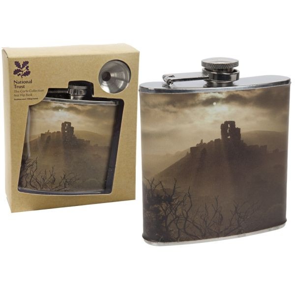 National Trust Corfe Castle 6oz Hip Flask - Perfect Home and Garden Gift Idea