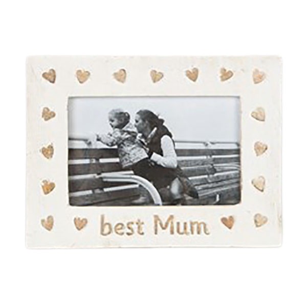 Best Mum Shabby Chic Country Charm Photo Frame 15x21cm Home Decor Wall Art Rustic Style Wooden Frame
