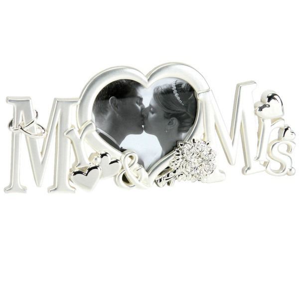 Silver Plated Mr & Mrs Photo Frame - Elegant Home Decor Wedding Decoration Gift