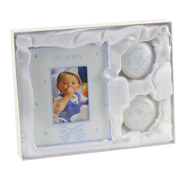 Juliana Gift Set - Photo Frame and Keepsake Boxes for 1st Tooth and Curl Milestones