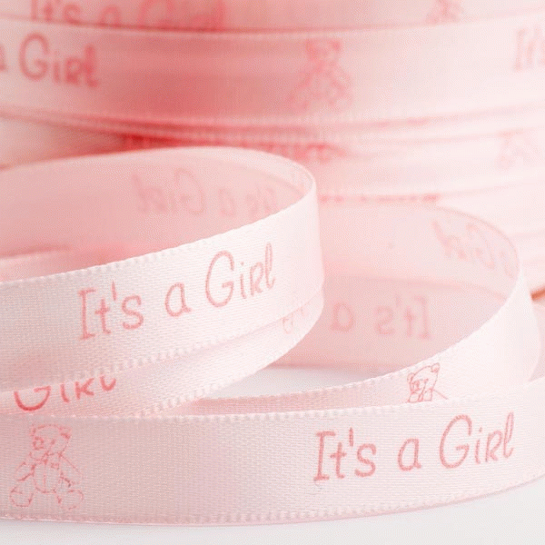 Pale Pink Satin Ribbon with Teddy - Perfect for Girls Gift or Home Decor (25m x 10mm)