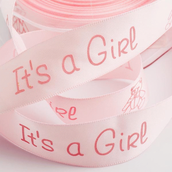 Pale Pink Satin Ribbon with Teddy - 20m Craft and Home Decor Ribbon