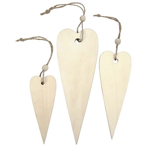 Wooden Blank Hearts - Set of 3PCS, Perfect for Home Decor and Craft Supplies