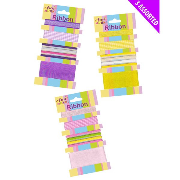 Decorative Deco Ribbon Card - 4 Pack Home Decor and Craft Wedding Party Decoration Ribbons