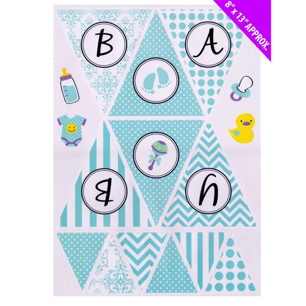 It s A Boy Baby Sticker Bunting Decorations for Baby Showers and Gender Reveal Parties
