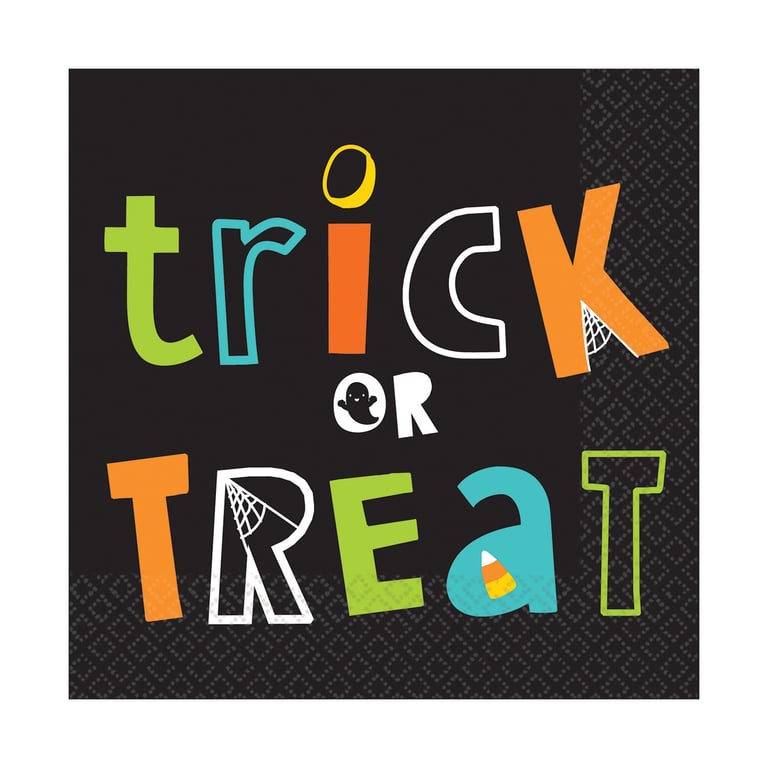Trick or Treat Luncheon Napkins - 33cm Party & Festive Paper Napkins for Halloween and Events