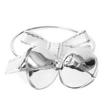 Silver Duo Bells Napkin Ring - Elegant Home Decor Accents for Kitchen and Table Setting