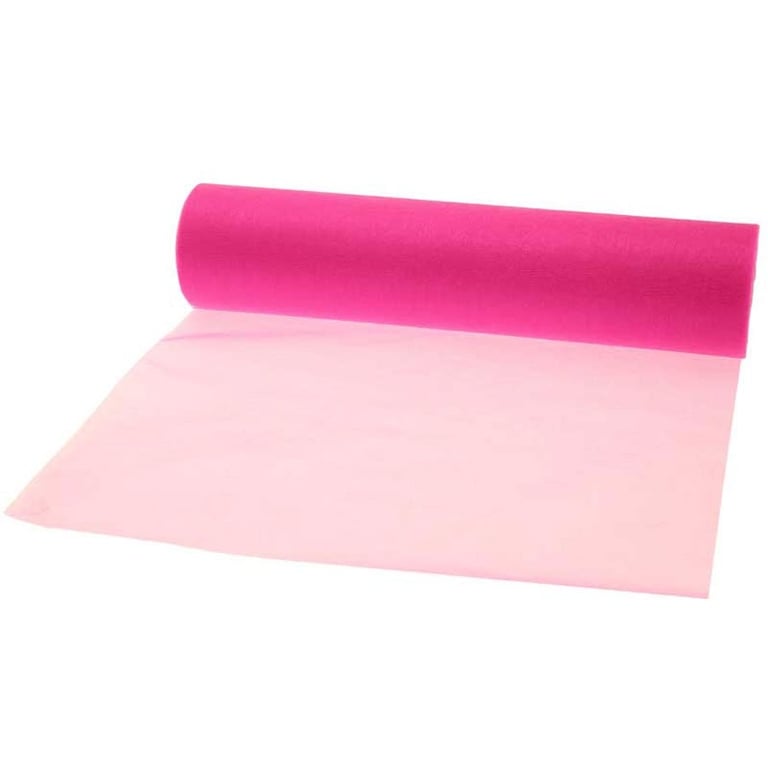 26cm Soft Shocking Pink Organza Roll - Wedding Decor Item & Party Decoration Supply