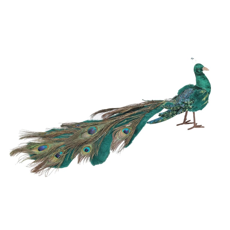 Handcrafted Green and Blue Peacock Feather Decor - Vintage Feathers Wall Art & Home Dcor