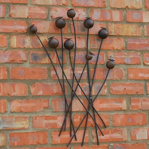 80cm Poppy Head Wall Art - Elegant Floral Home Decor