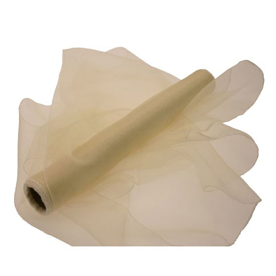 Cream Organza Roll - 9m x 40cm Home Decor Fabric for Party Decorating Supplies and Bridal Veil Material