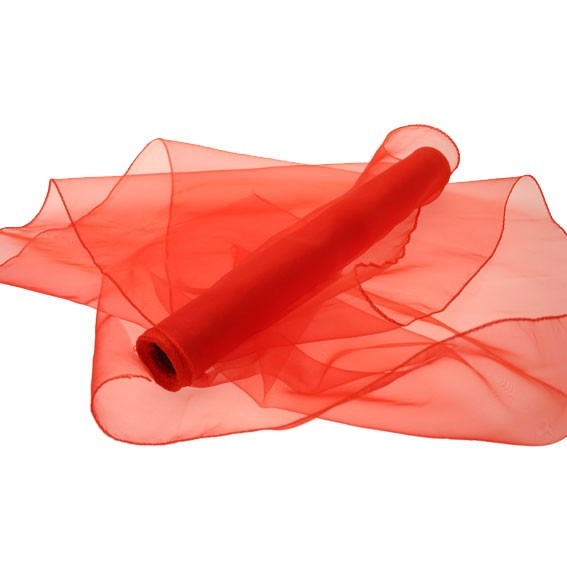 Red Organza Roll - 9m x 40cm Chiffon Fabric for Home Decor, Party Supplies & Wedding Decorations