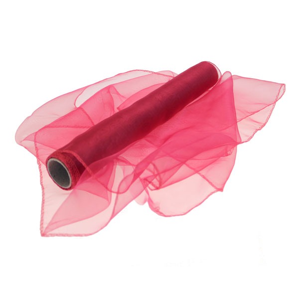 Cerise Silk Organza Roll - Elegant Wedding Decor and Party Decoration Accents