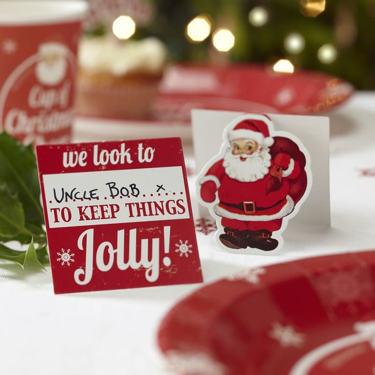 Christmas Cheer Place Cards - Festive Holiday Table Decorations and Seasonal Dinnerware