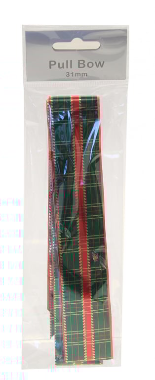 Tartan Pull Bow 31mm - Classic Scottish Ribbon Decoration for Home & Garden