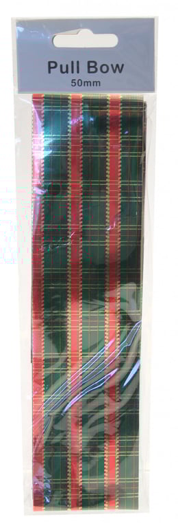 Tartan 50mm Pull Bow - Decorative Ribbon for Home Decor and Party Crafts