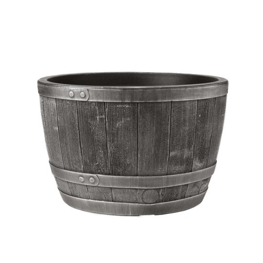 Stewart Pewter Blenheim Half Barrel - Elegant Formal Dining Table Centerpiece