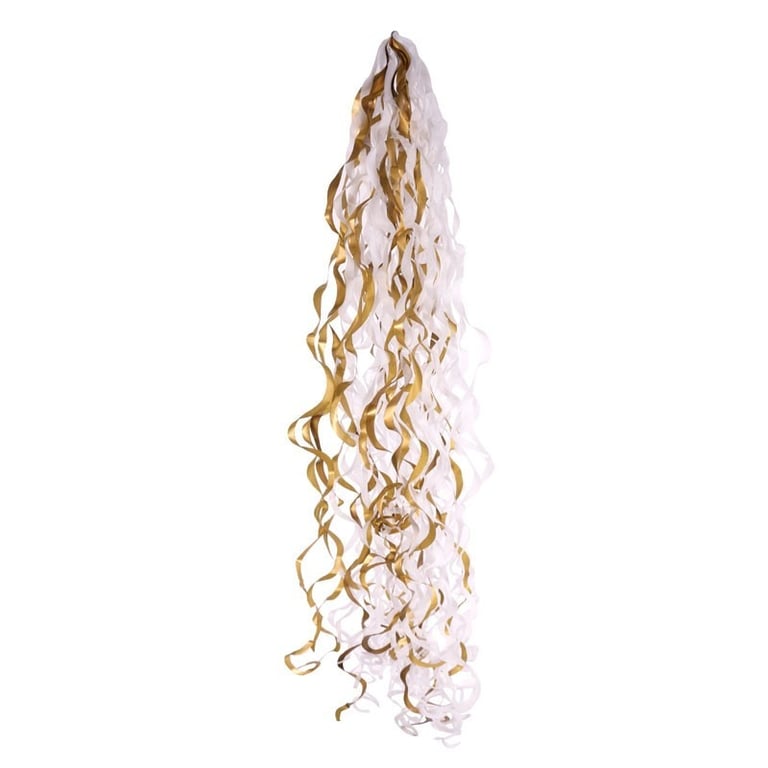 Metallic Gold & White Balloon Tassel - Elegant Home Decor Party Supply