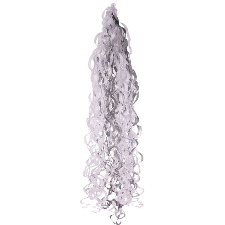 Metallic Silver & White Balloon Tassel Garland for Home Decor and Party Events