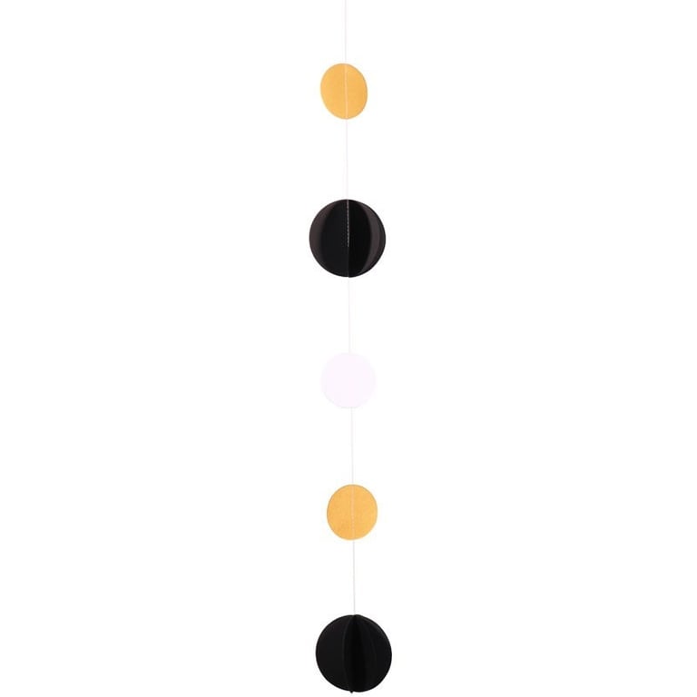 Black White and Gold Circle Balloon Tail - Elegant Home Decor Party Decoration Accessory