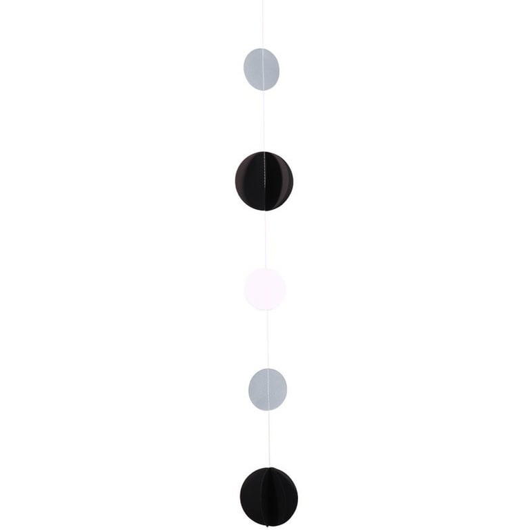 Circle Balloon Tail - Black, White & Silver Party Decoration Accessory