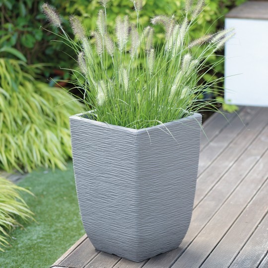 Stewart 48cm Tall Square Limestone Cotswold Planter - Durable Outdoor Garden Pot