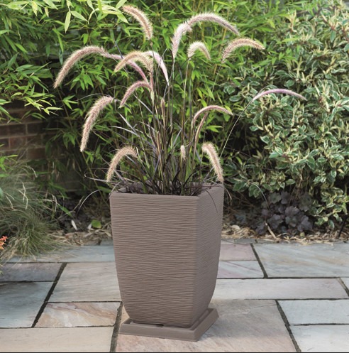 Stewart 48cm Tall Dark Brown Square Planter - Perfect Home & Garden Decor Addition
