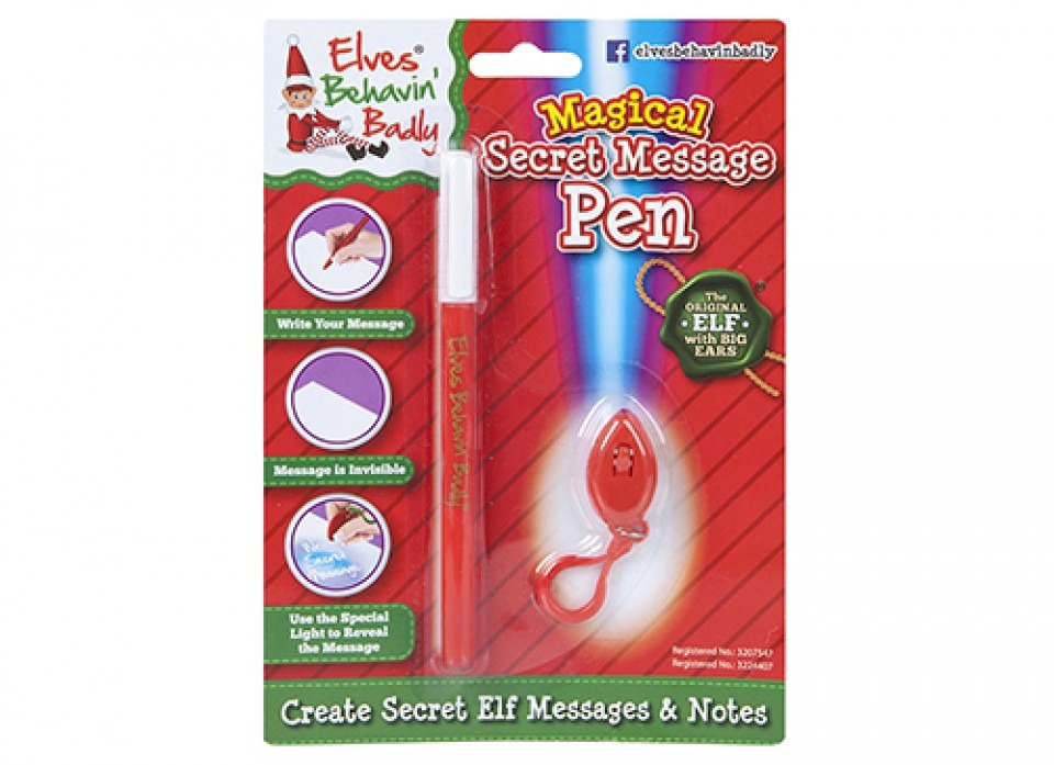 Elf Secret Message Pen with Invisible Ink & Torch - Write Hidden Messages
