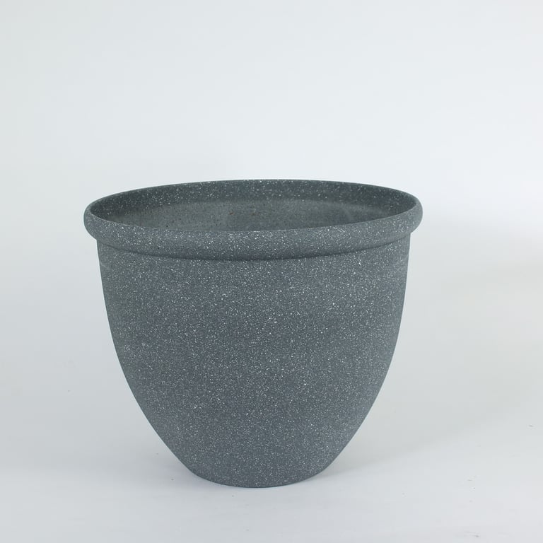 12 Inch Stone Effect Plastic Planter for Home and Garden Decor