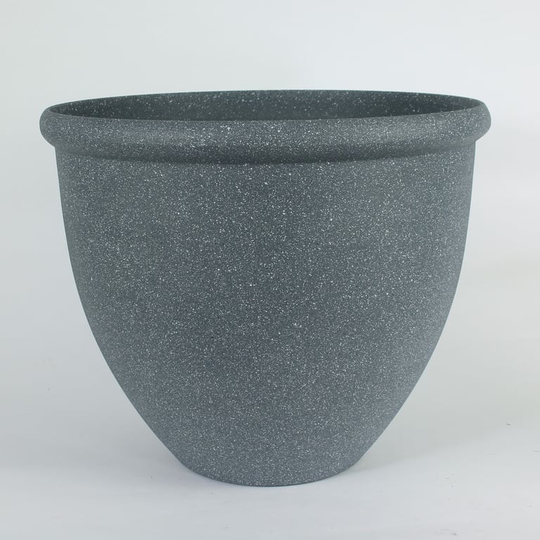 16 Inch Large Plastic Stone Effect Outdoor Garden Planter Container