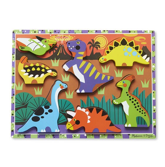 Dinosaurs Chunky Puzzle by Melissa and Doug - Educational Dinosaur Toys for Kids