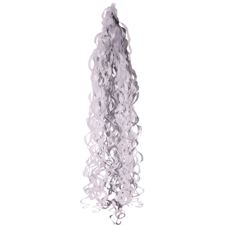 18 Inch Metallic Silver & White Balloon Tassels - Perfect Party Decorations for Home and Events