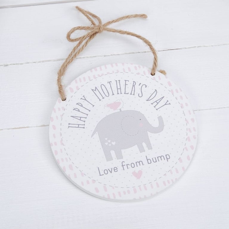 Happy Mothers Day From Bump Hanging Plaque - Personalized Pregnancy Decoration and Mother s Day Gift Idea