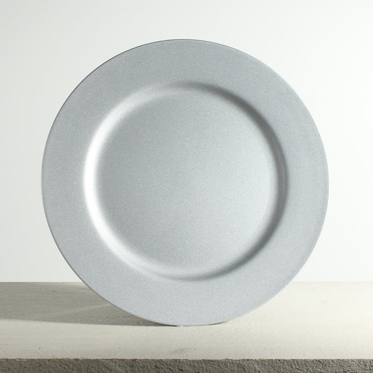 Silver 33cm Formal Dining Charger Plate - Home Decor Accessory for Elegant Table Settings