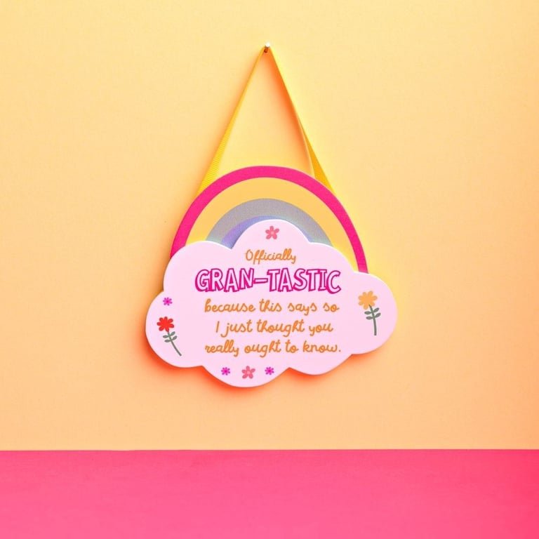 Cheerful Rainbow Hanging Plaque - Gran-Tastic Home Decor Wall Art
