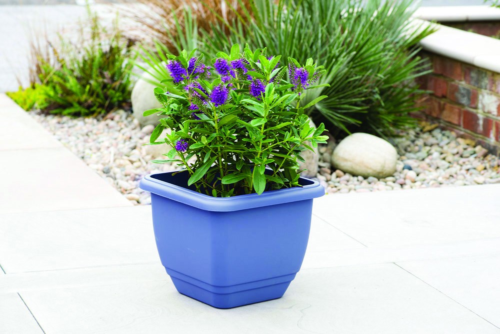 Blue Patio Planter 30cm - Durable Outdoor Plant Container for Home Decor and Garden Dcor