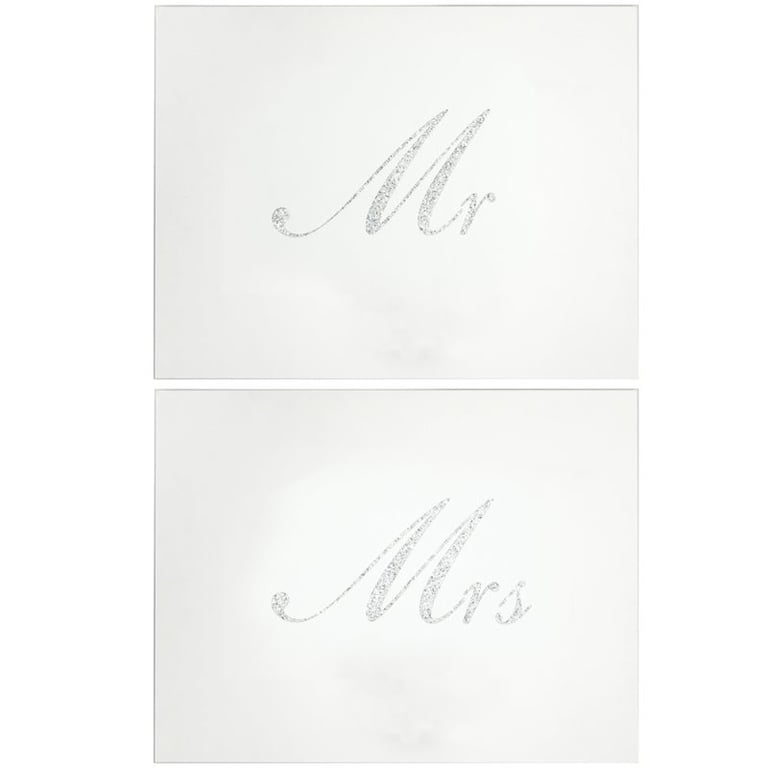 Silver Mr & Mrs Formal Dining Placemats - Wedding Table Decorations & Home Decor