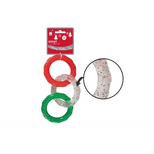 Durable Triple Rubber Dog Toy - 22cm Large Chew Toy