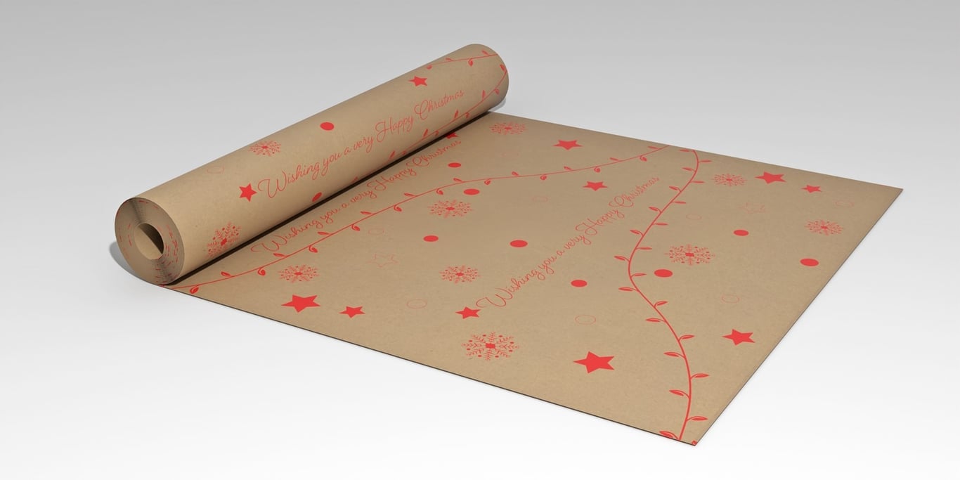 Kraft Christmas Wrapping Paper - 50cm x 100m Rolls for Home & Garden Holiday Decorations