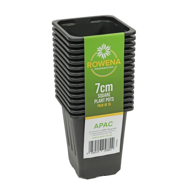 Black Square Plant Pots - Pack of 15, Gardening Supplies for Home & Garden
