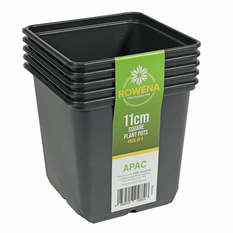 Square Black Plant Pots - 11cm (Pack of 5) Home & Garden Supply Set