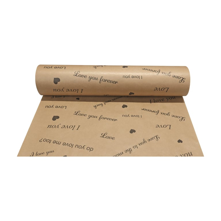 Nat Kraft Love Paper - Natural Jute Wrapping Roll (50cm x 100m) for Home Decor and Gift Wrap