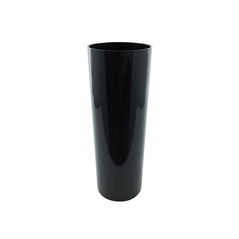 Black Acrylic Cylinder - Modern Home Decor and Office Accent Vase