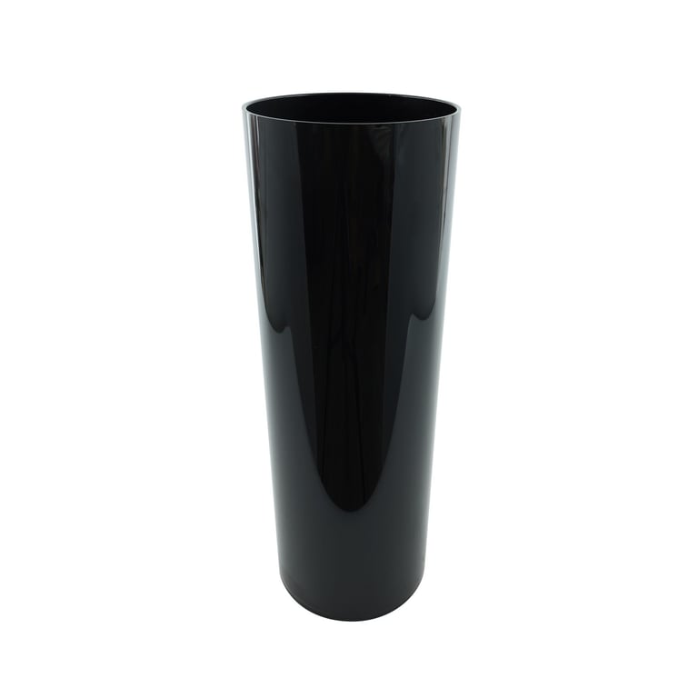 Black Acrylic Cylinder - Modern Cylindrical Vase for Home & Office Decoration