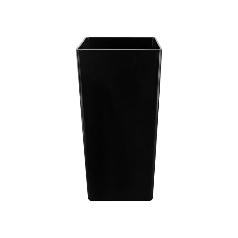 Black Acrylic Square Vase - Modern Home Decor and Garden Decoration Accent