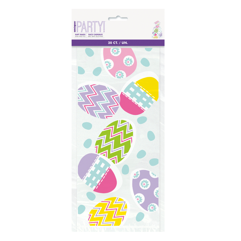 Lilac Easter Cello Bags - Pack of 20 Decorative Party Supplies