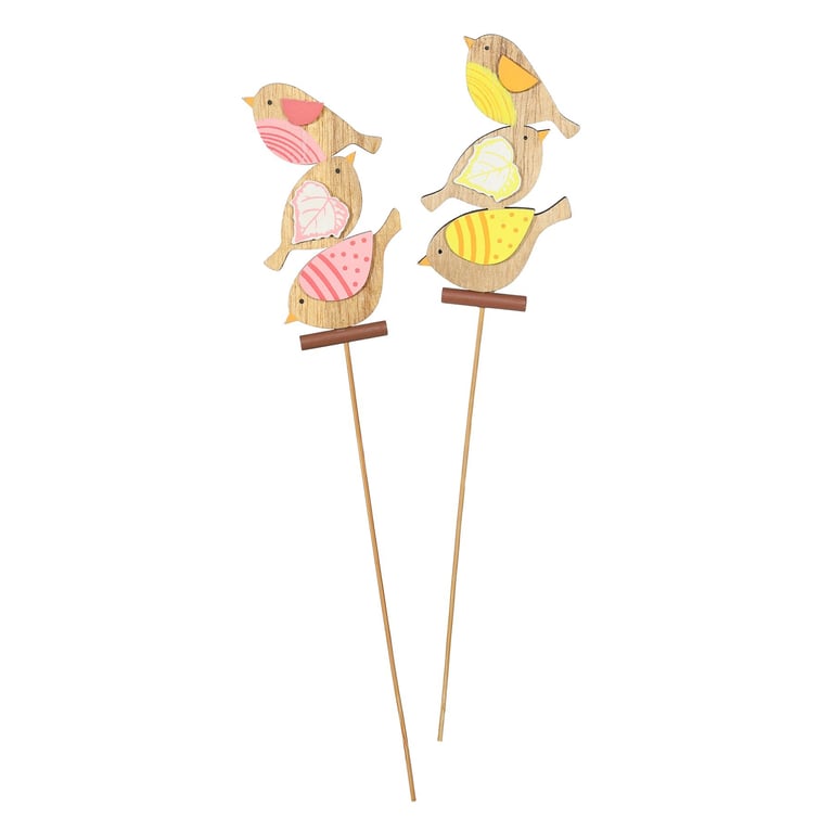 Bird Wooden Picks - Set of 10 Kitchen Utensils for Outdoor Grilling and Home Decor