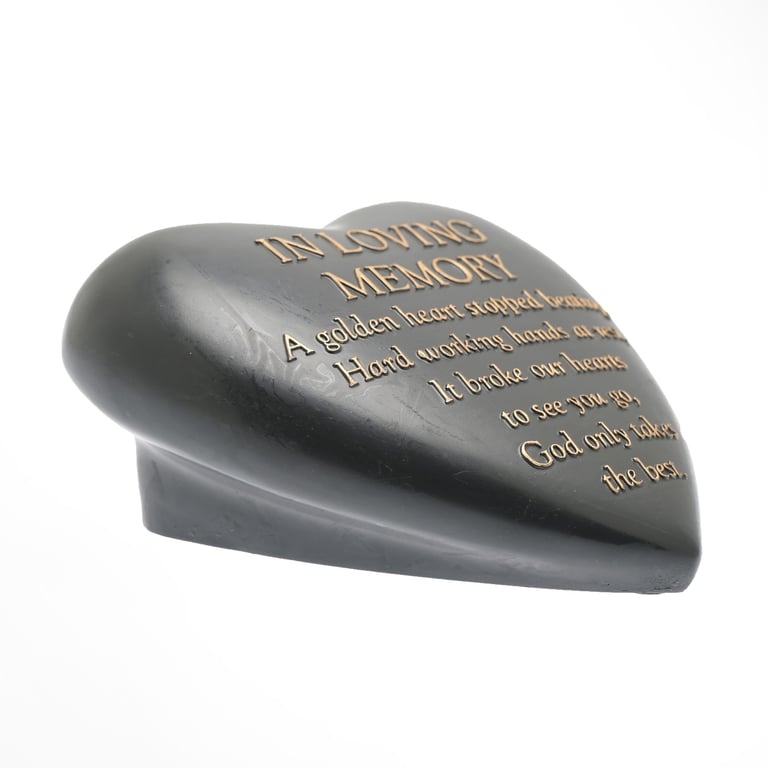 Personalized Graveside Heart Plaque - In Loving Memory Memorial Marker